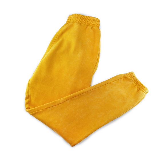 STONE WASHED SWEATPANTS - YELLOW