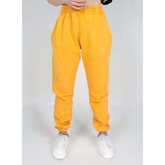 STONE WASHED SWEATPANTS - YELLOW